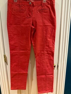 LOFT Red Straight-Leg Pants